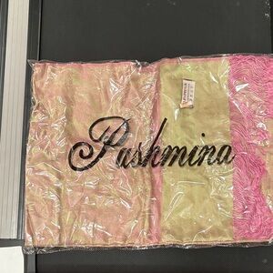 Pink and Chartreuse Pashmina Scarf
